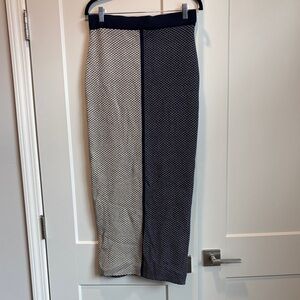 Nasty Gal Navy and Cream Two-Tone Knit Pencil Skirt